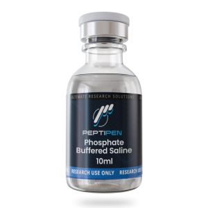10ml sterile vial of phosphate buffered saline (PBS) research peptide reconstitution solution