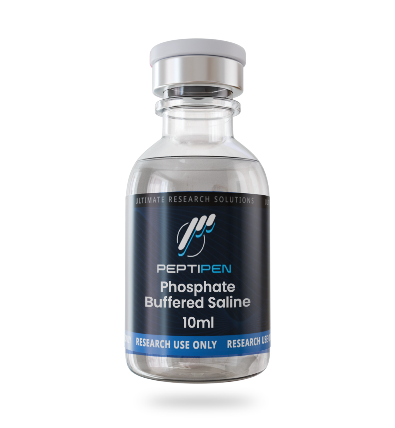 10ml sterile vial of phosphate buffered saline (PBS) research peptide reconstitution solution