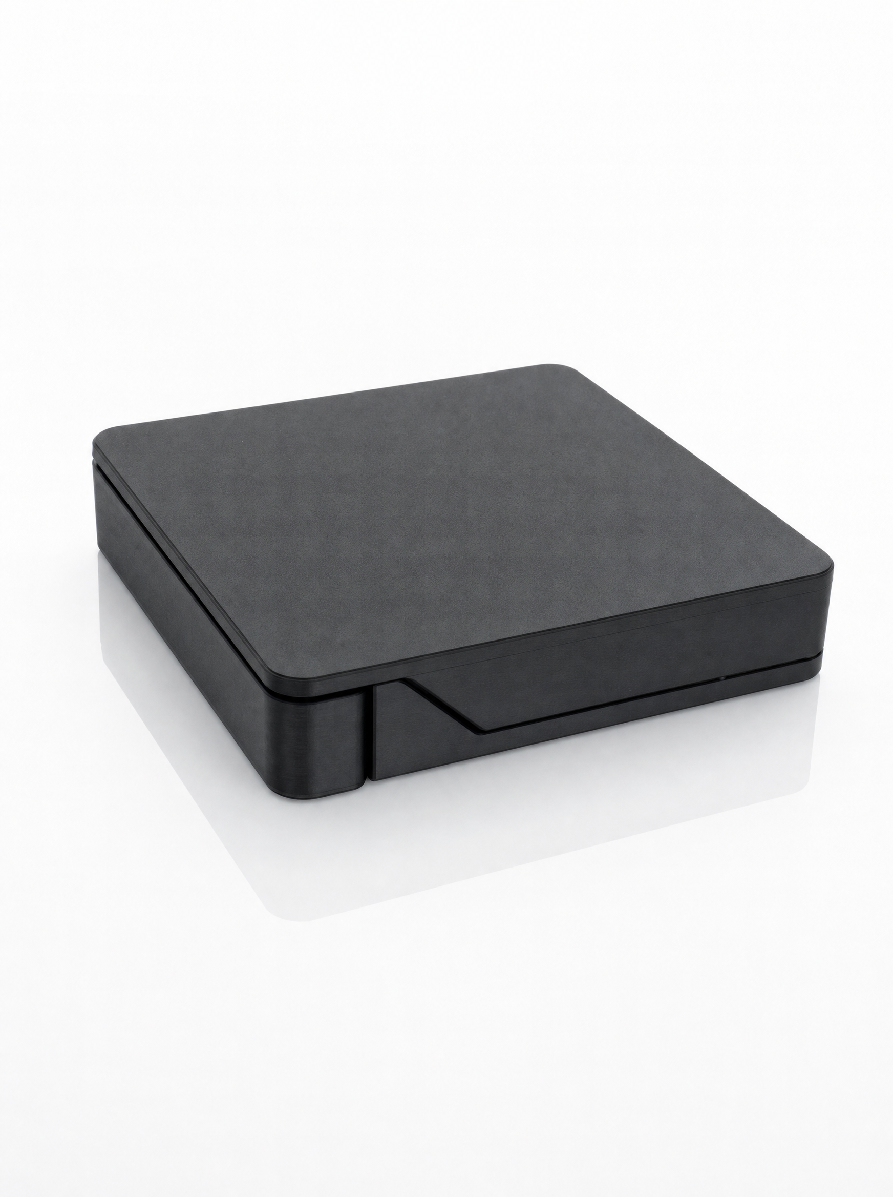 Closed square black 3D-printed Peptide Case for peptide vials