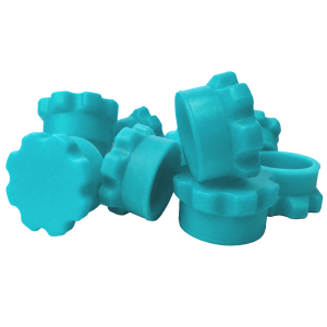 10 Pack of Reusable Rubber Peptide 3ml Vial Storage Caps (Blue)